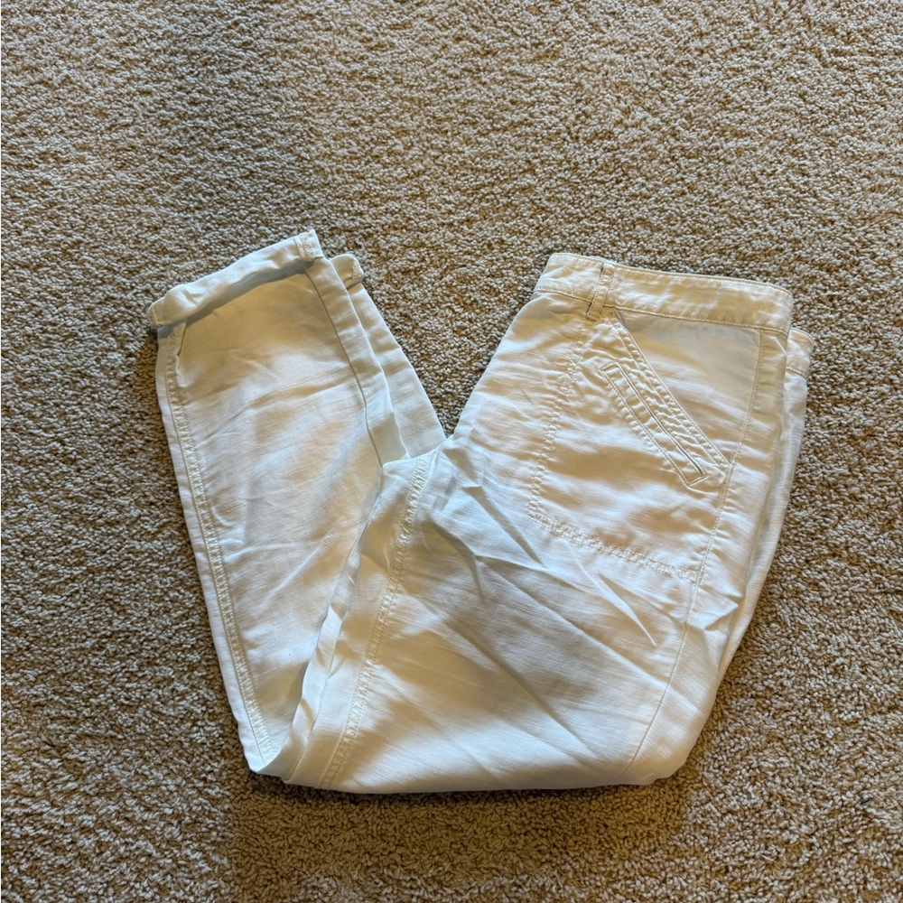 LOFT Off-White Cropped Trousers